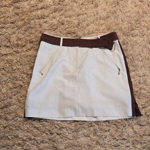 Stylish White and Brown Skirt